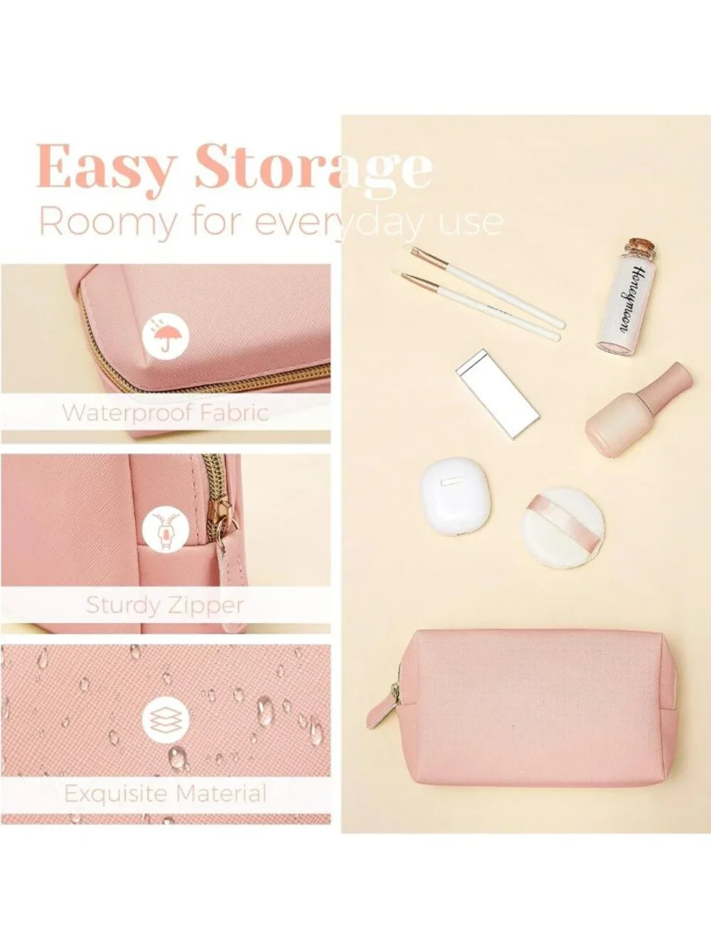 8 Pcs Waterproof Makeup Bags - Portable Cosmetic Organizer & Toiletry Pouch Set